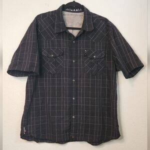 Quicksilver Pearl Snap Short Sleeve Western Shirt,‎ Size XL